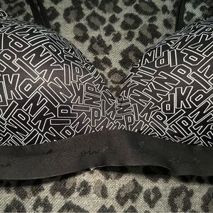 PINK Victoria's Secret Graphic Black Bra